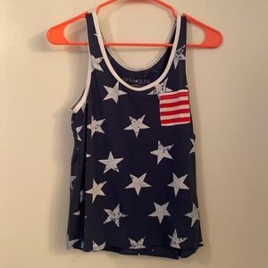 Red white and blue with stars tank